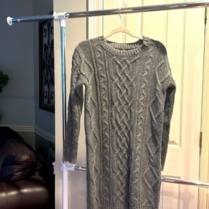 Victorias Secret Moda International Cable Sweater Dress Grey. Size small
